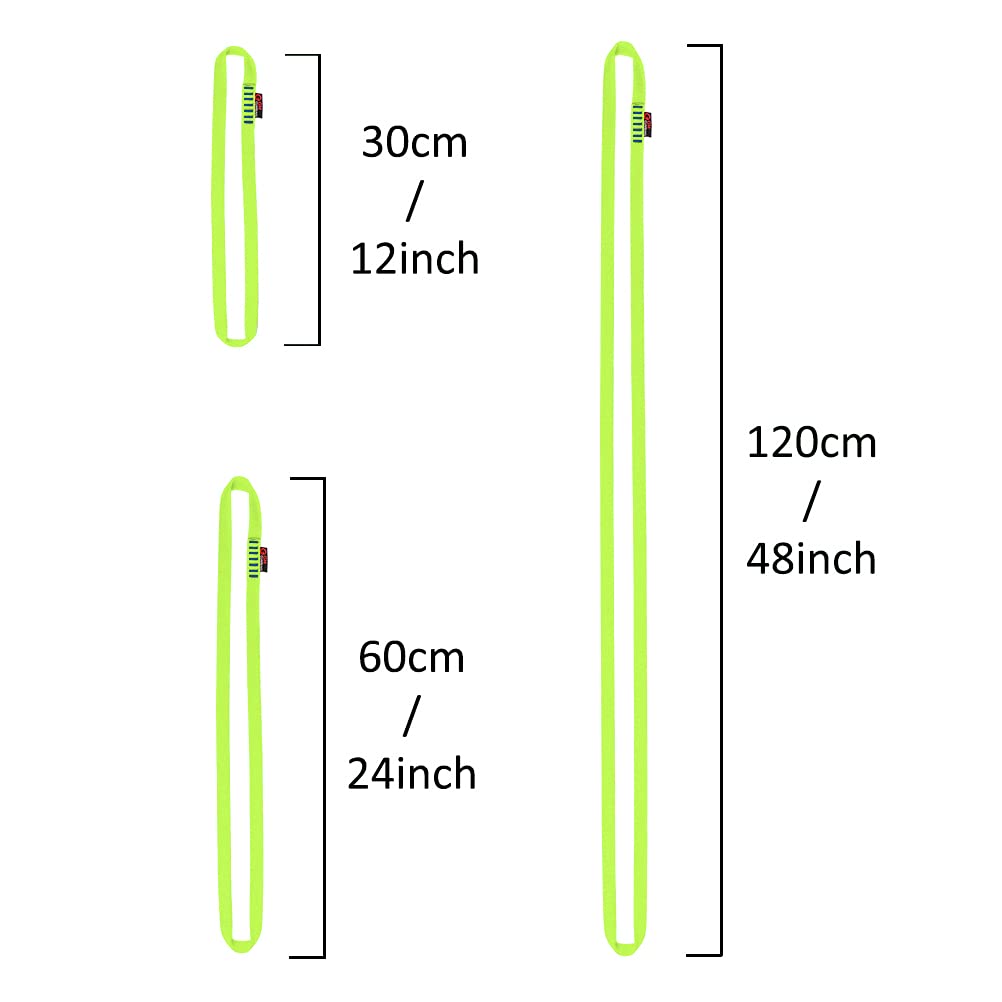 CAMNAL Climbing Sling UIAA CE Certified 16mm Nylon Sling 22KN(4840 Lb) Climbing Sling 24-87in (60-220cm), Blue/Yellow/Purple, 1/2/3 Pack (60 In/150 Cm 1 Pack, Yellow
