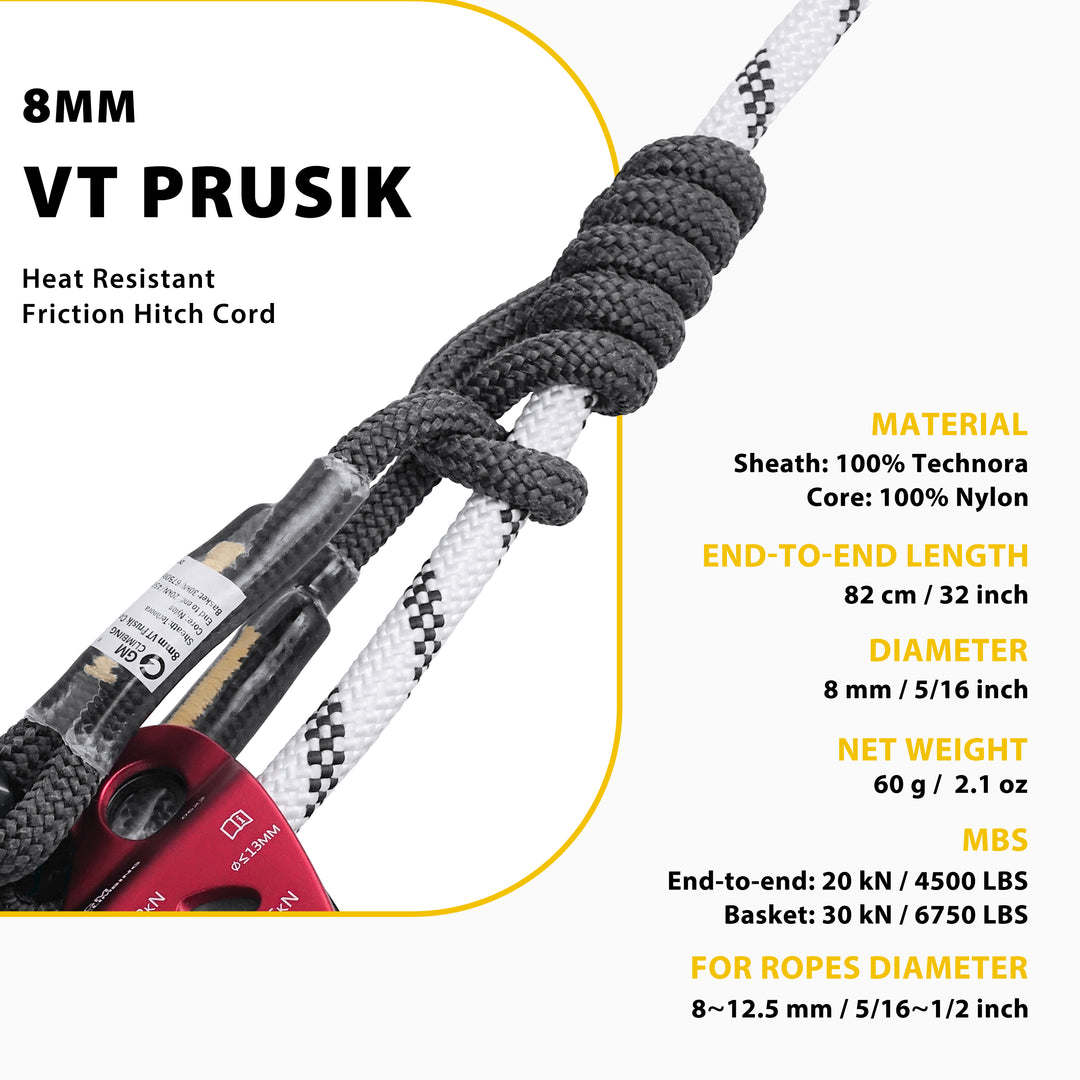 GM CLIMBING 8mm (5/16in) VT Prusik Hitch Cord - 32 inch